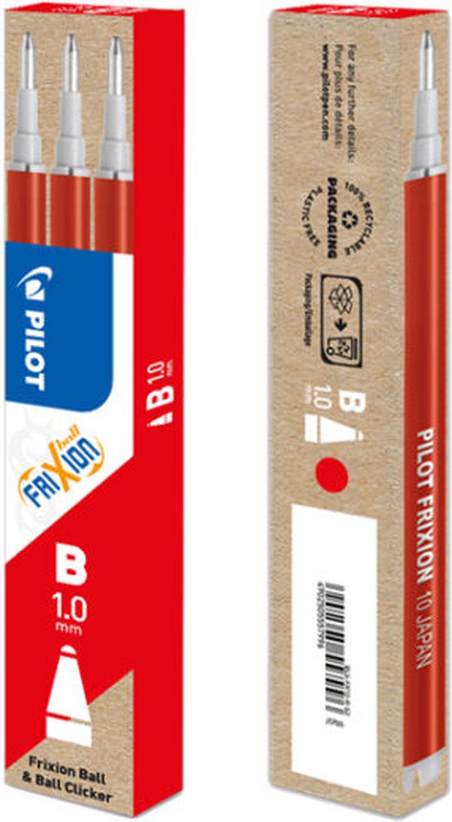 Pilot Kugelschreibermine Frixion Ball Clicker, rot, Karton à 3 Stück 12 Stück