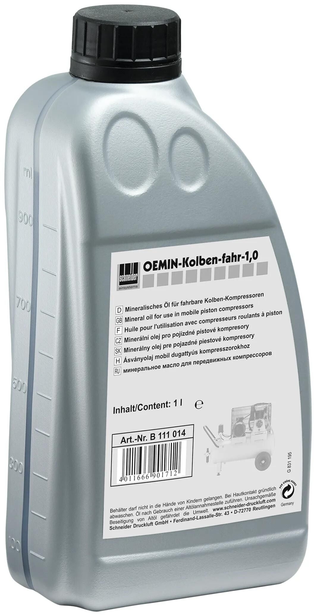 Schneider Airsystems Spec. Öl Schneider 1.0L f. Piston Comp.