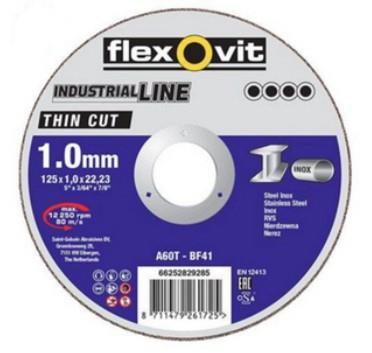 Flexovit dss industrial 125x1,0x22,23 a60t t41 pc edelstahl | 25 Stk