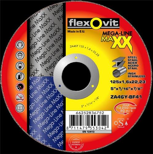 Flexovit dss maxx Edelstahl 125x1,6x22,23 za46y t41 | 25 Stk