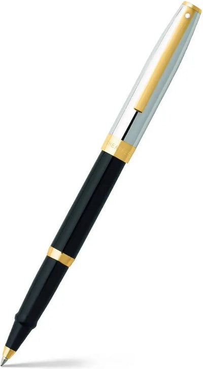 Sheaffer Tintenroller – Sagaris – glänzendes Schwarz mit Chrom und Gold – Feder M – Schreibfarbe Schwarz – SF-E1947551