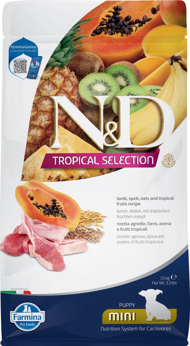 Farmina und Dog Tropical Selection Lammwelpe Mini 1,5 kg