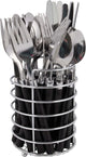 Bo-Camp - Besteckset - im Korb - Edelstahl - 24 Teile - 6 Personen - Schwarz