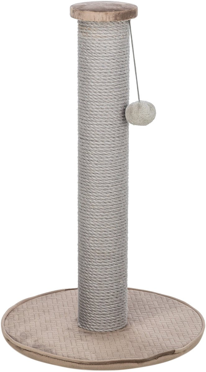 Trixie Kratzbaum Taupe - Juteverpackung, Kompaktmodell 38x38x64 cm - Plüschbezug