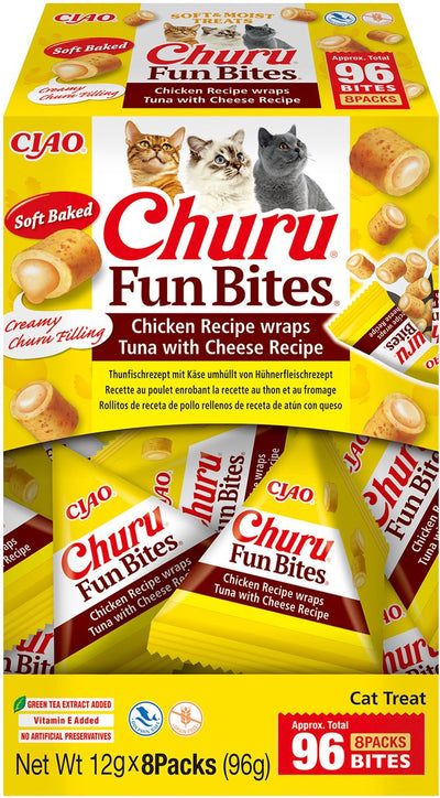 Inaba Churu Fun Bites Chicken Wraps – Katzensnack – Thunfischkäse 12x8 g