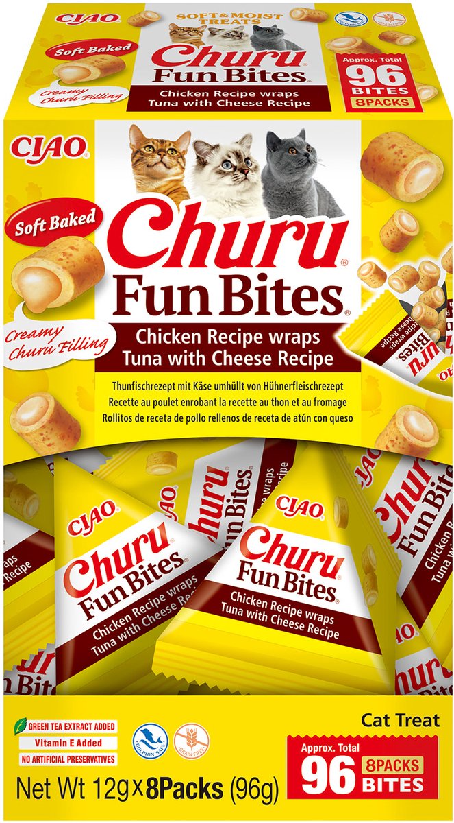Inaba Churu Fun Bites Chicken Wraps – Katzensnack – Thunfischkäse 12x8 g
