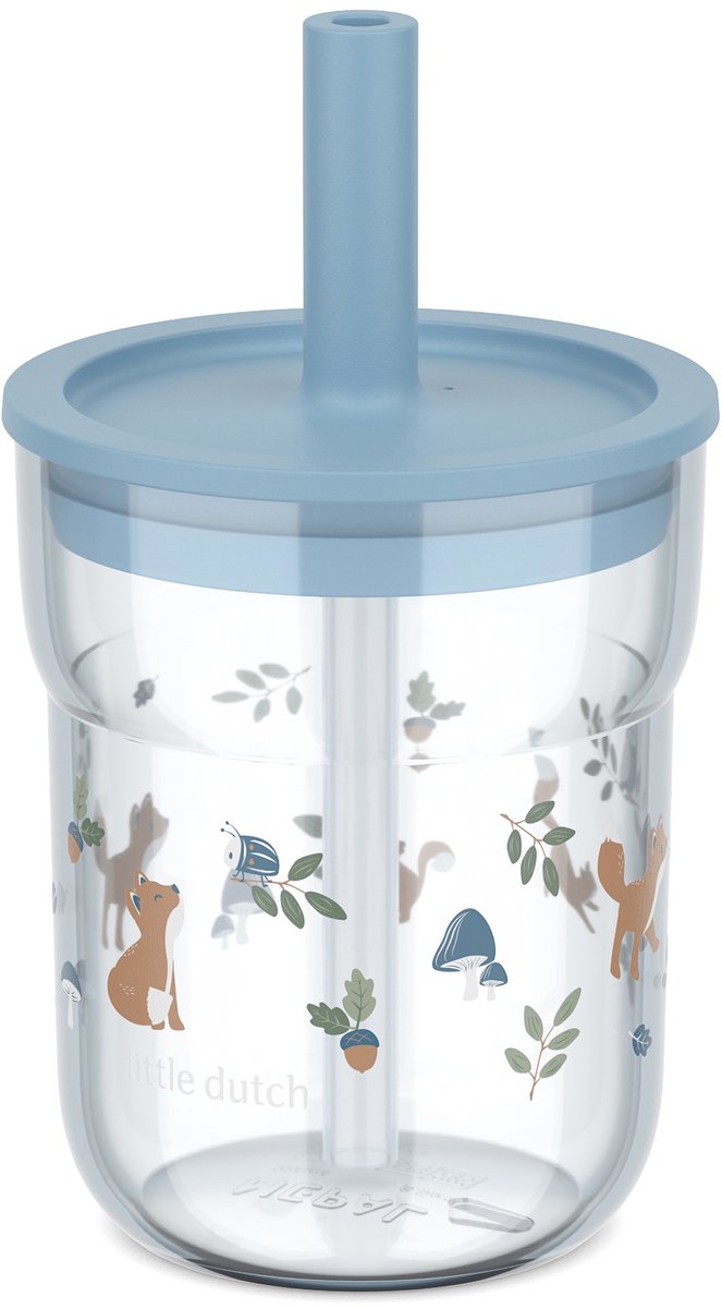 Mepal Mio Kinderbecher mit Strohhalm Little Dutch – 250 ml – gut zu halten – Kindergeschirr – Waldfreunde