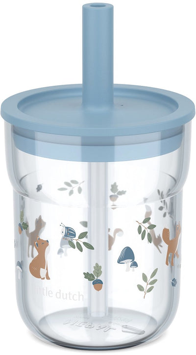 Mepal Mio Kinderbecher mit Strohhalm Little Dutch – 250 ml – gut zu halten – Kindergeschirr – Waldfreunde