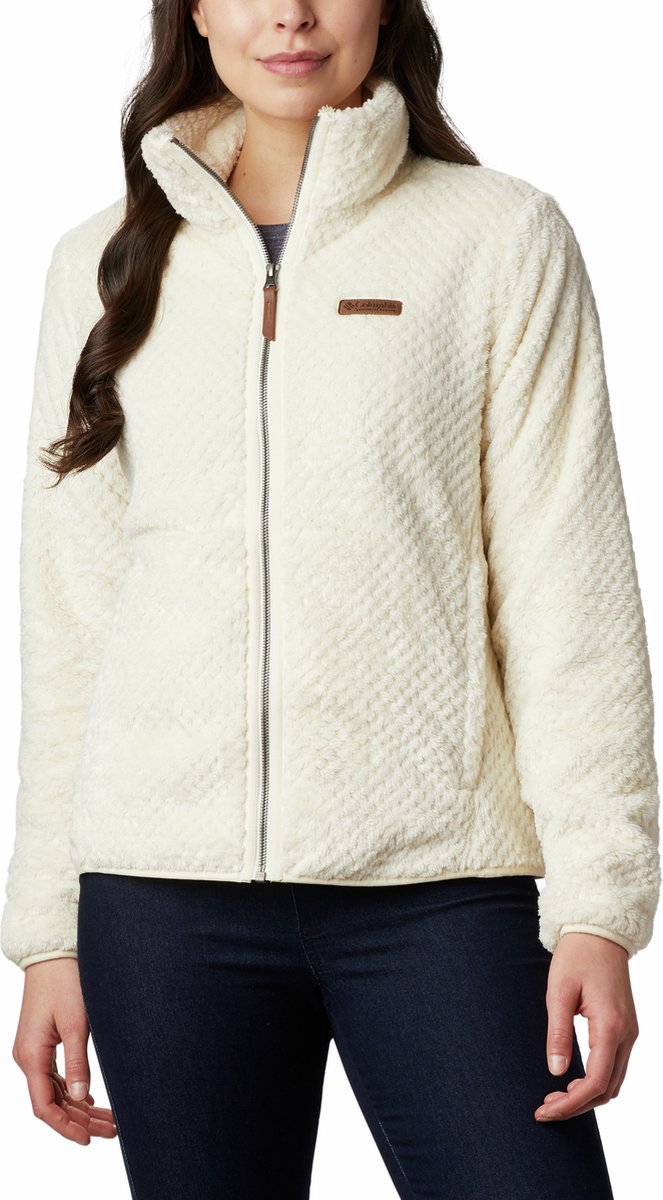 Columbia Fire Side II Weste Damen mit Reißverschluss – Sherpa-Fleece-Weste Damen – Outdoor-Weste – Kreide – Größe L