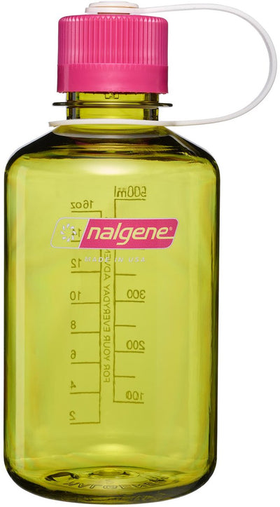 Nalgene – Enghalsflasche – Trinkflasche – Wasserflasche – 500 ml – Endivie mit Fuchsia-Lila-Halterung, neu!