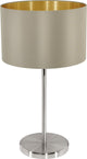 Eglo Maserlo – Tischlampe – 1 Licht – ø23 cm – Stoff – Taupe, Gold