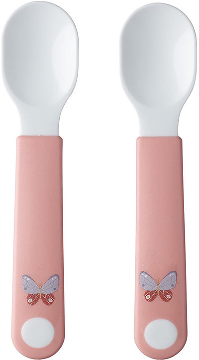Mepal Mio Übungslöffel Little Dutch – 2er-Set – guter Halt – Kindergeschirr – Blumen Schmetterlinge