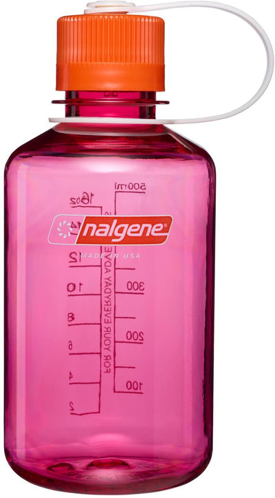 Nalgene – Enghalsflasche – Trinkflasche – Wasserflasche – 500 ml – Fuchsia-Lila mit Flammen-Sustain, neu!