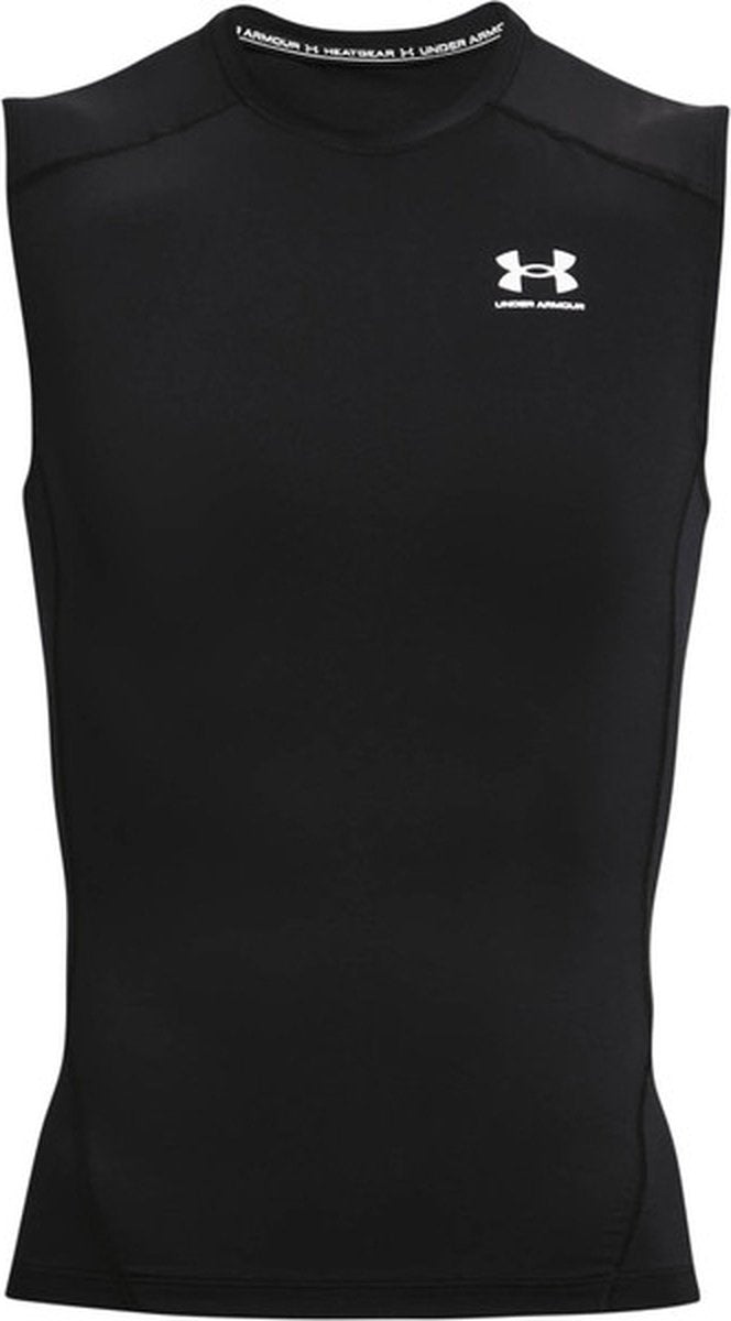 Under Armour UA HG Armour Comp SL-BLK Herren-Sportshirt – Schwarz – Weiß