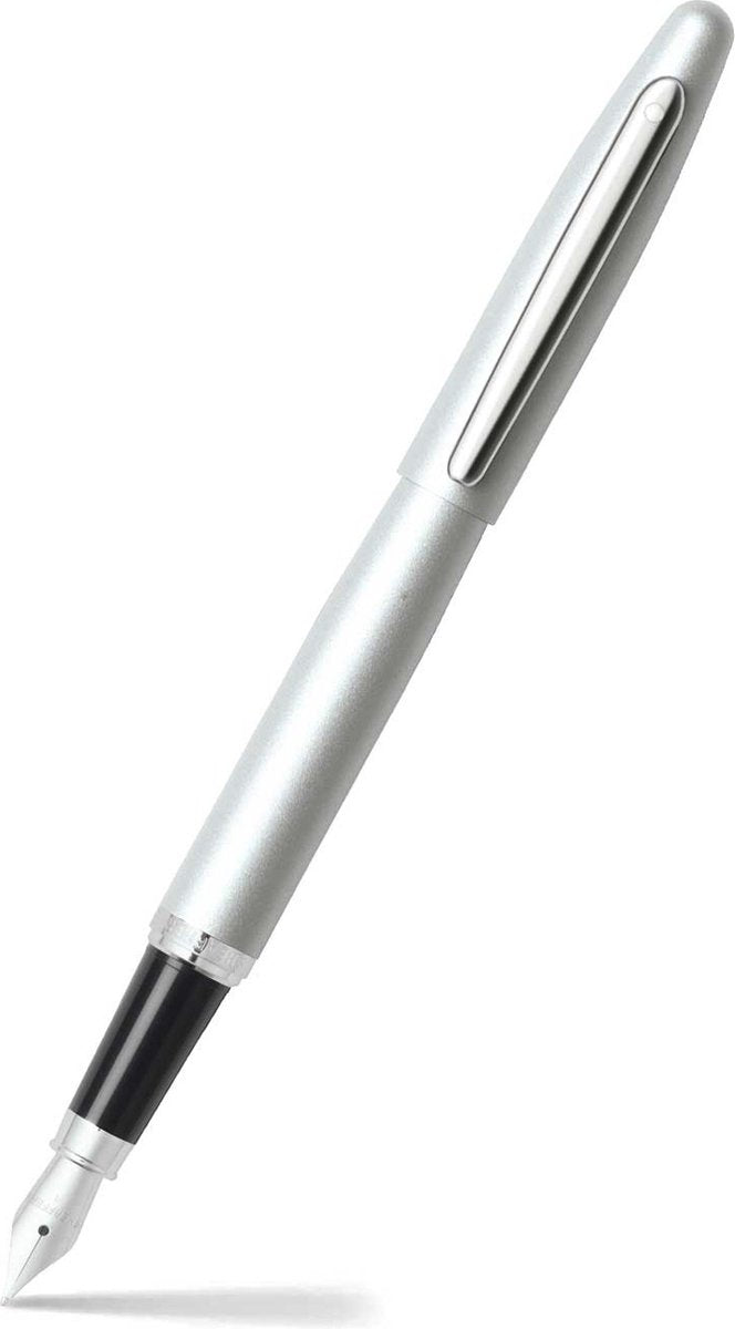 Sheaffer Füllfederhalter – VFM – Schwarz und Silber mit Chrom – Feder M – Schreibfarbe Schwarz – SF-E0940053