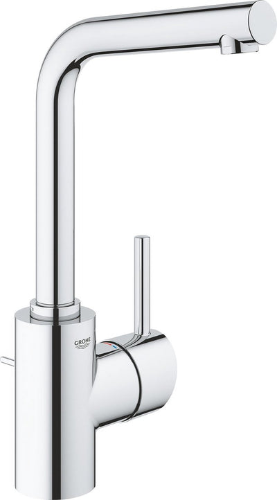 Grohe Concetto L Waschtischarmatur – blei- und nickelfreies Wasser – hoher Auslauf – mit Klick-Ablaufgarnitur – Chrom – 23851003