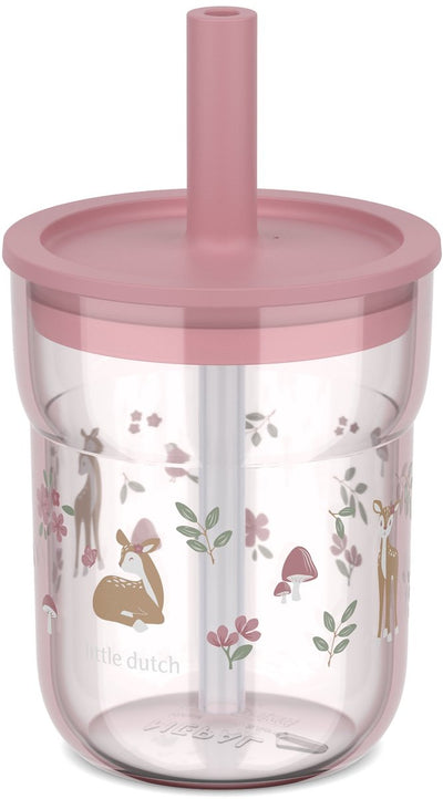 Mepal Mio Kinderbecher mit Strohhalm Little Dutch – 250 ml – leicht zu halten – Kindergeschirr – Feengarten