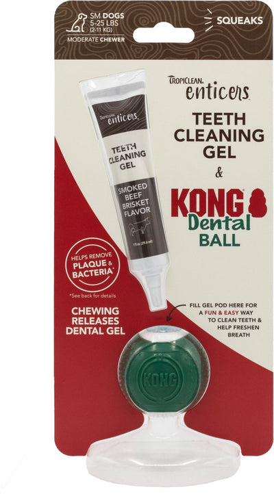 Tropiclean-Entlocker – Zahngel für Hunde – mit Kong-Dentalball – Rind – kleine Hunde – 30 ml