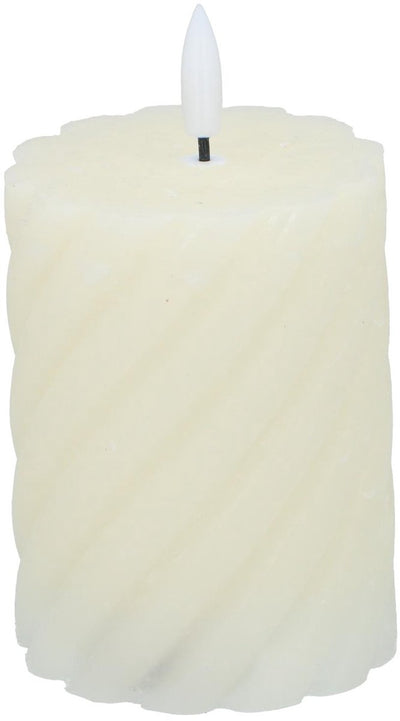 Arti casa LED-Kerze – bewegliche Flamme – 7,5 x 10 cm – weiß