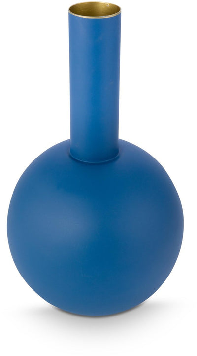 Pip Studio Vase – Blumenvase aus Metall – Blau – 24,5 x 42 cm
