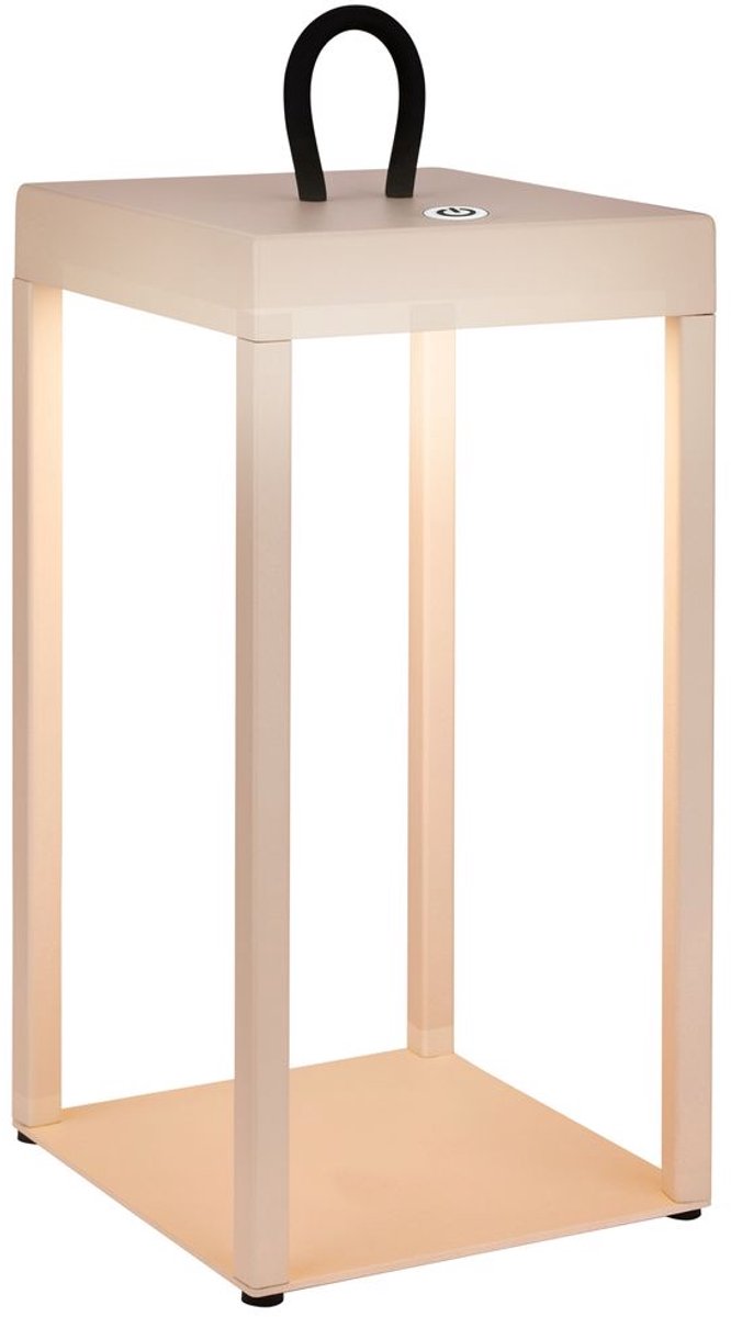 Briloner Luca – kabellose LED-Laterne IP44 – 7511011 – dimmbar – Touch – kabellos – spritzwassergeschützt – austauschbarer Akku und Lichtquelle – Maße: 31,5 x 13 x 13 cm – Beige