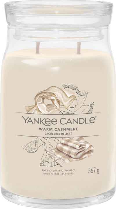 Yankee Candle – warme Kaschmir-Duftkerze im großen Glas – 90 Brennstunden – zwei Dochte