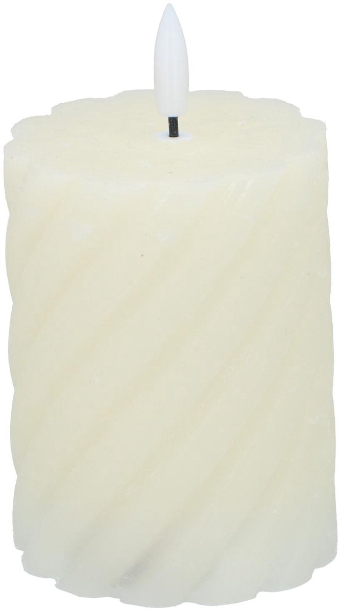 Arti casa LED-Kerze – bewegliche Flamme – 7,5 x 10 cm – weiß