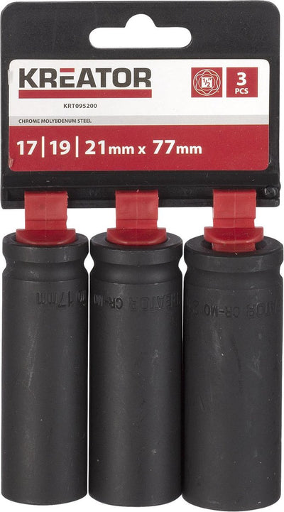 Kreator - Zubehör - krt095200 - Kraftstecknüsse tief - 17-19-21mm - 3 Stk.