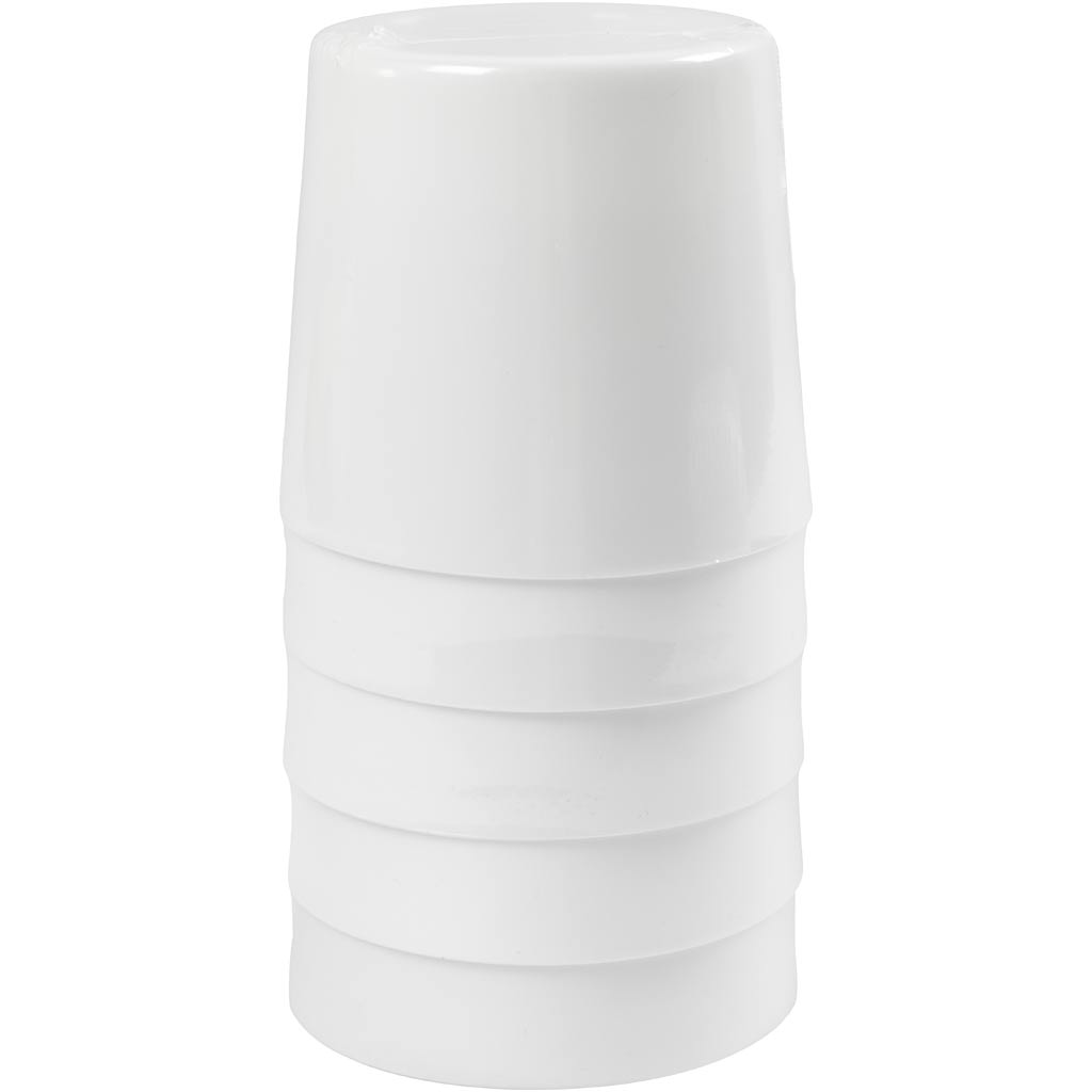 Creativ Company Wasserbecher Becher, H: 9,5 cm, T 8,5 cm, 300 ml, weiß, 5 Stück 1 Box
