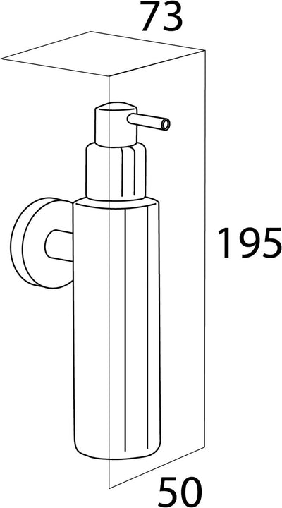 Tiger Boston – Seifenspender Wandmontage 190 ml – ohne Bohren – Bohren oder Kleben – Edelstahl poliert