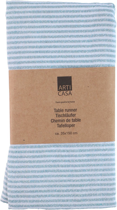Arti casa Tischläufer 35x150 cm – Tischläufer blau gestreift – Tischläufer für Esstisch – längliche Tischdekoration – blau und weiß