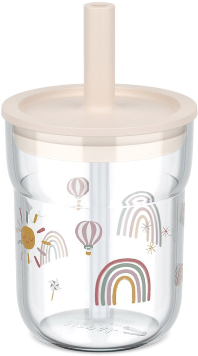 Mepal mio Kinderbecher mit Strohhalm – 250 ml – gut zu halten – Kindergeschirr – Sunshine Rainbow