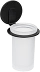 Wenko Turbo-Loc Zahnputzbecher Bivio mattschwarzes Aluminium – Zahnbürstenhalter – schwarz – selbstklebend – ohne Bohren