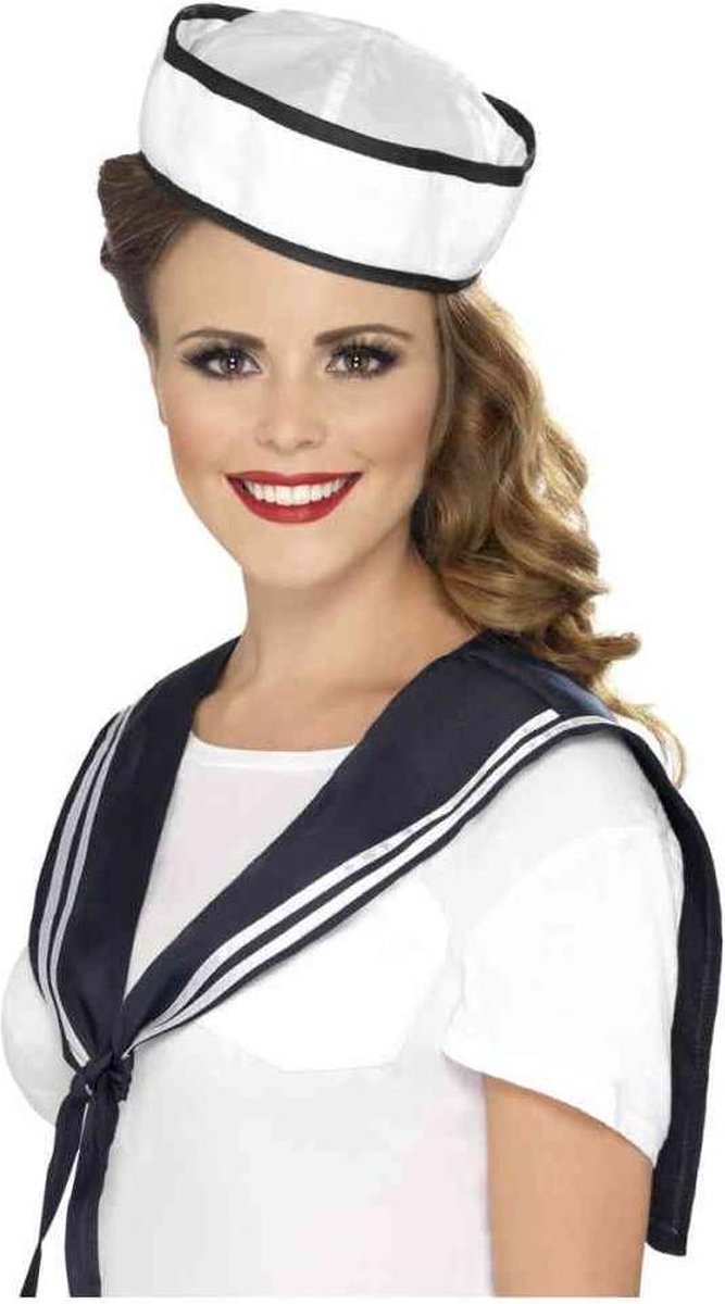 Smiffys Matrosen-Karnevals-Anziehset – Weiß Marineblau – Anziehkleidung für Damen und Herren