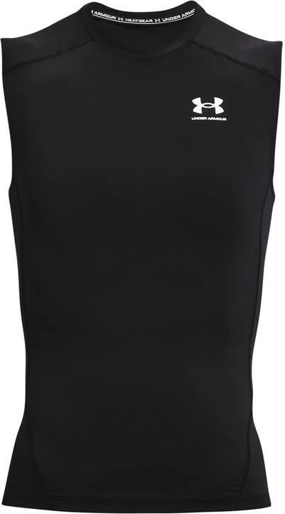 Under Armour UA HG Armour Comp SL-BLK Herren-Sportshirt – Schwarz – Weiß