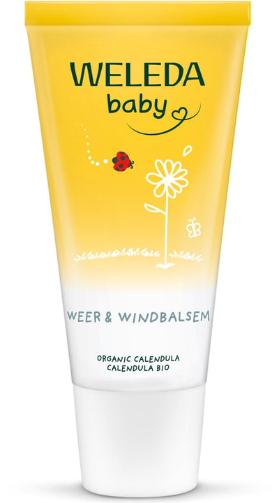 Weleda Baby-Wetter- und Windbalsam – Ringelblume – intensive Pflege bei schlechtem und kaltem Wetter – bildet eine natürliche Schutzschicht, ohne die Haut zu verschließen – 100 % natürliche Inhaltsstoffe – 30 ml