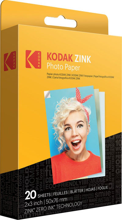 Kodak – Zinkpapier 2x3 Zoll – 20er-Pack – geeignet für Smile+ Printomatic-Kameras – Druckpapier