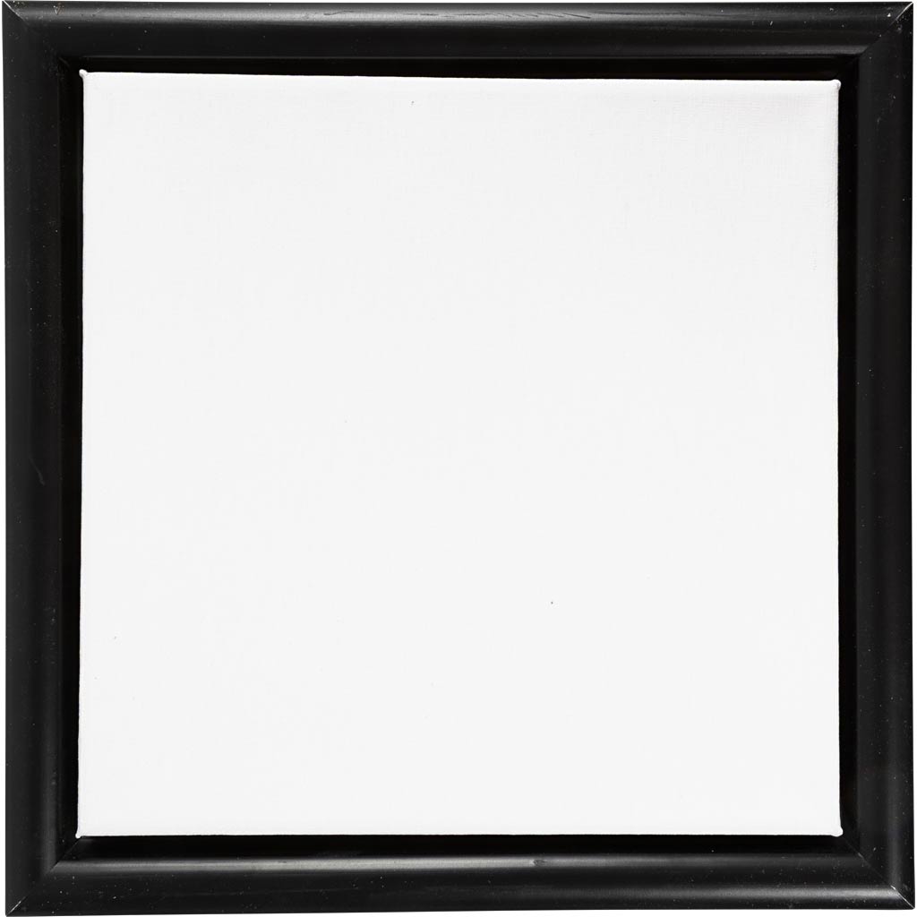 Creativ Company Leinwand mit Rahmen, Größe 20x20 cm, 280 gr, schwarz, weiß, 1 Stück