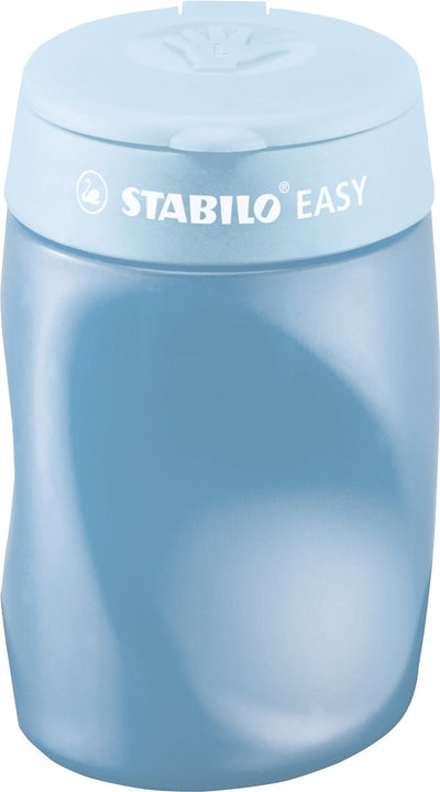 Stabilo easysharpener – ergonomischer 3-in-1-Bleistiftspitzer – Linkshänder – blau – für alle Bleistifte geeignet