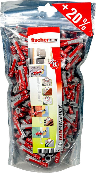 Fischer 536382 duopower 6 Big Pack Stecker 30 mm 6 mm 240 Stück