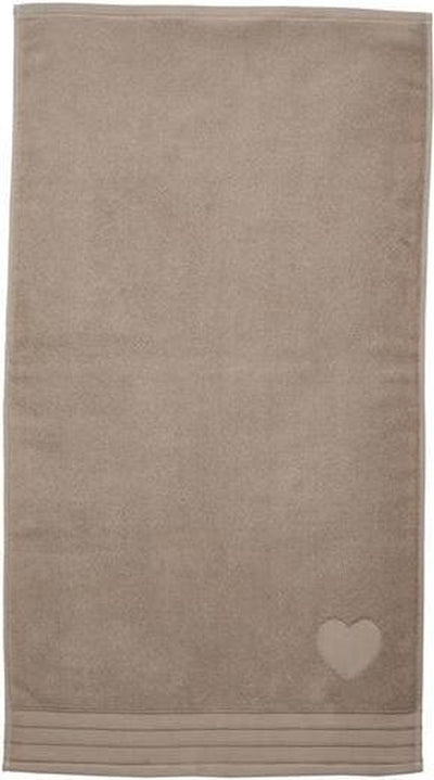 Riviera Maison Herz-Strandtuch – 100 x 180 cm – Taupe