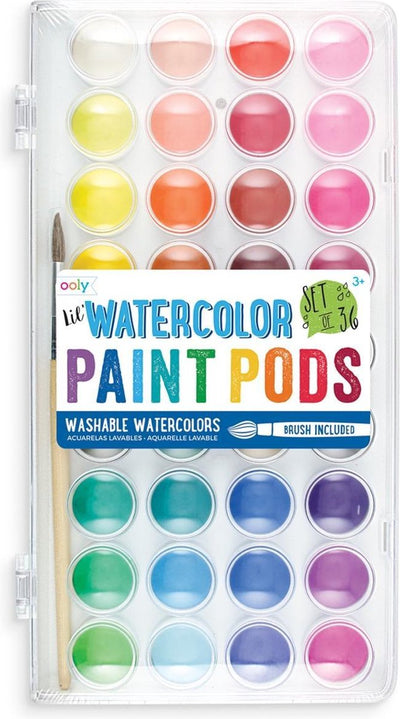 Ooly – Lil' Aquarellfarben-Pods – Aquarell – Set mit 36 leuchtenden Aquarellfarben