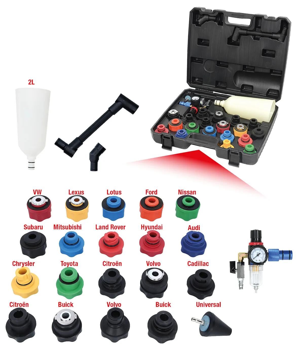 KS-Werkzeuge KS-Tools Vulture Judger Master Master Oil Fülltrichter 24-teilig und Anglea drehen