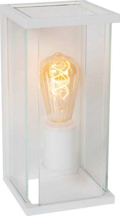 Lucide Claire - Wandleuchte Innen-Außen - 1xE27 - IP54 - Bewegungs-Tag-Nacht-Sensor - Weiß