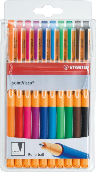 Stabilo pointvisco - Tintenroller - mittel 0,5 mm - Etui mit 10 Farben