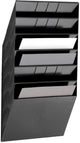 Robuster Prospekthalter flexiboxx 6, 6 Fächer, A4, Querformat, schwarz