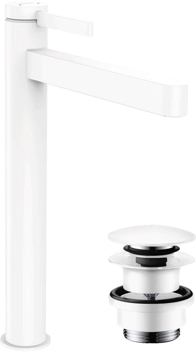 Hansgrohe finoris – Waschtisch-Mischbatterie – Einhebelbedienung – mit Ablassschraube – 260 mm – mattweiß
