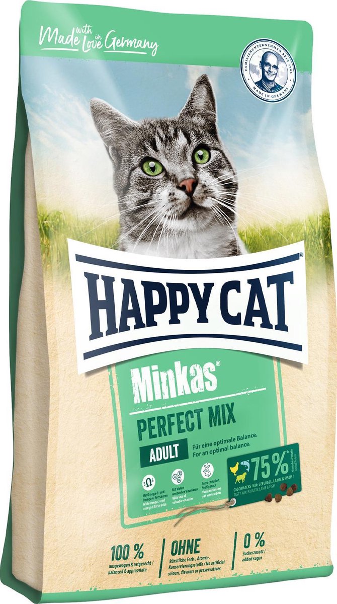 Happy Cat Perfect Mix erwachsenes Geflügel, Lammfisch – 4 kg