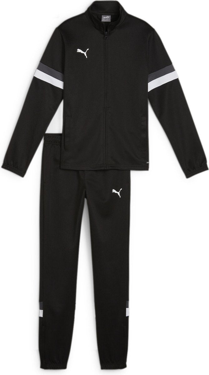 Puma Teamrise Tracksuit Jr Unisex-Trainingsanzug – Schwarz-Schwarz