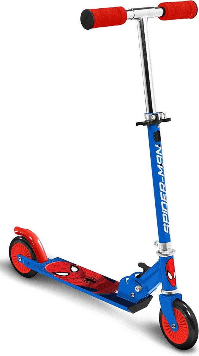Marvel Spider-Man 2-Rad-Kindstep faltbare Fußbremse blau rot